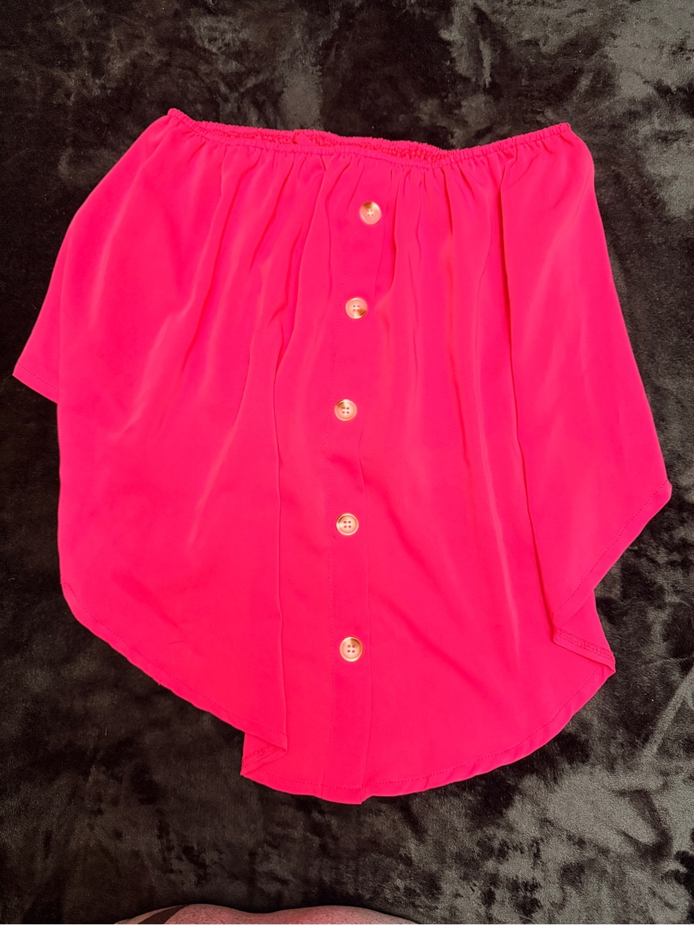 Women’s Off-Shoulder Hot Pink Button-Front top